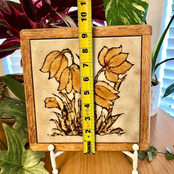 Vintage Tile & Wood Trivet Made in Italy - Picture 5 of 6